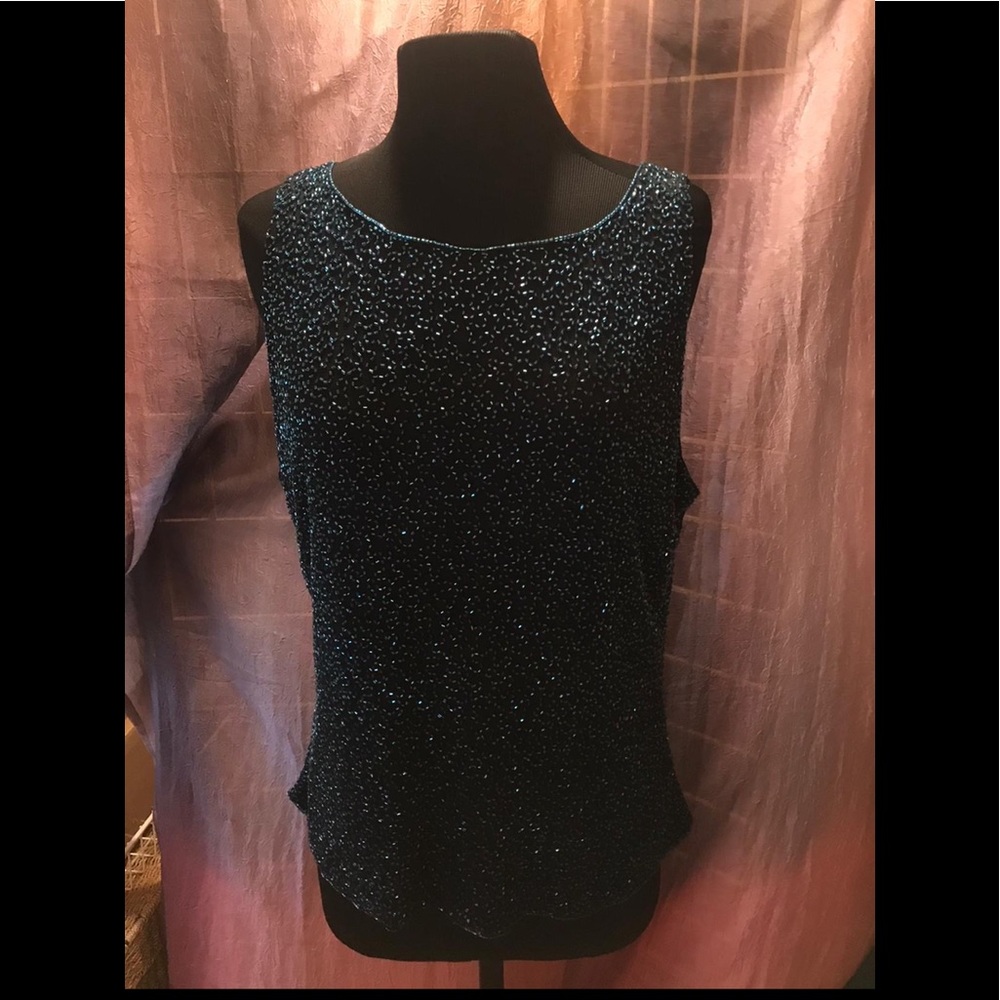 Stunning Sean Collection Beaded Sleeveless Top‎ XL
